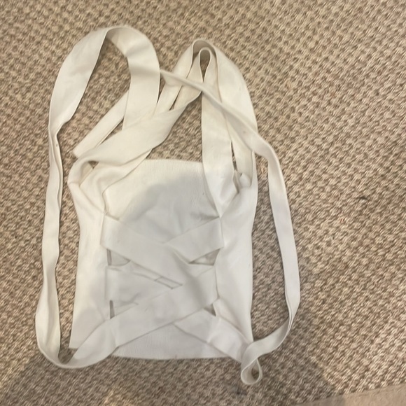 Free people white crop top with tie back - Picture 2 of 2